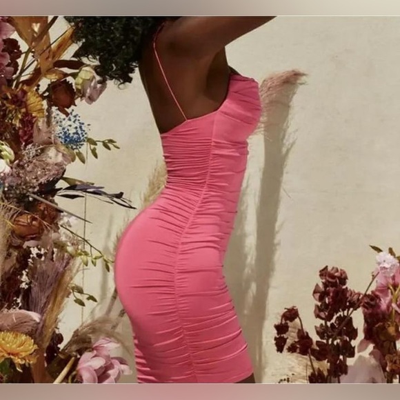 OH POLLY COWL HEARTED MINI DRESS IN HOTPINK✨ - Picture 2 of 3